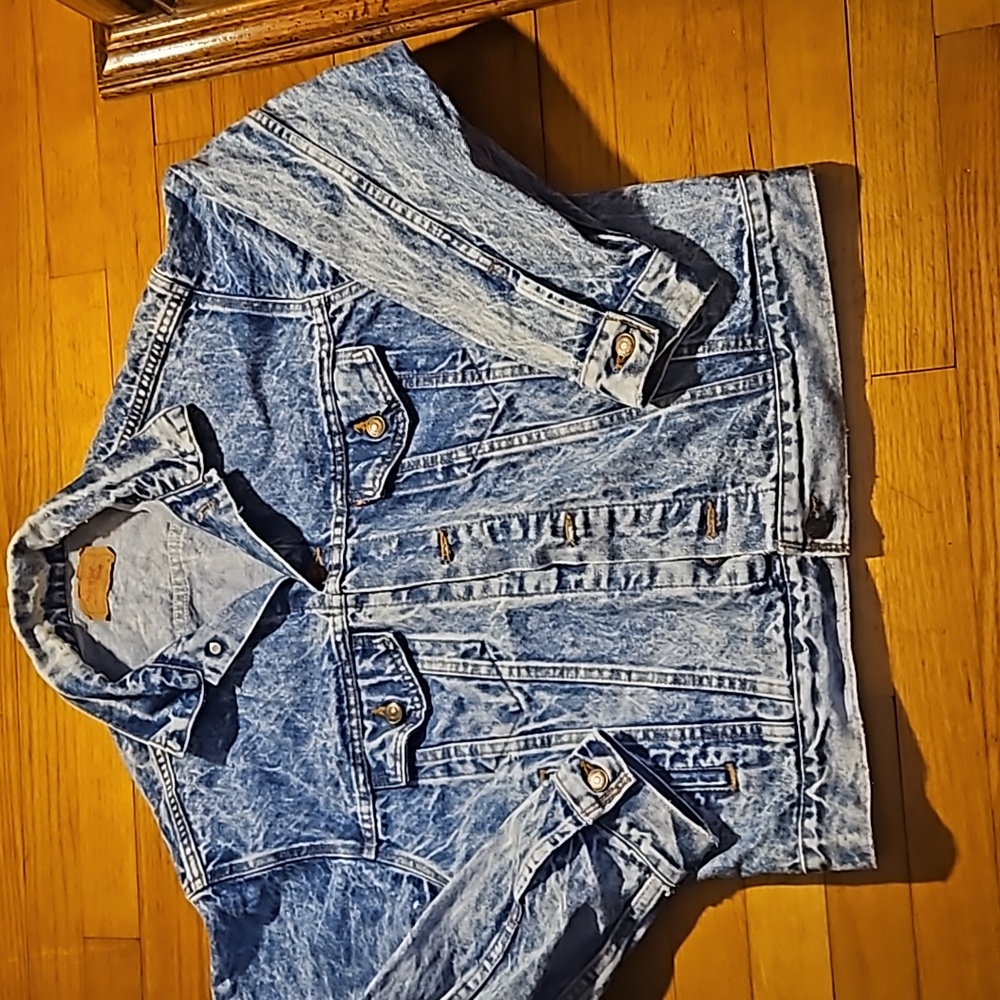 Levi's Vintage Acid Washed Denim Trucker Jacket Med Unisex - Picture 3 of 16